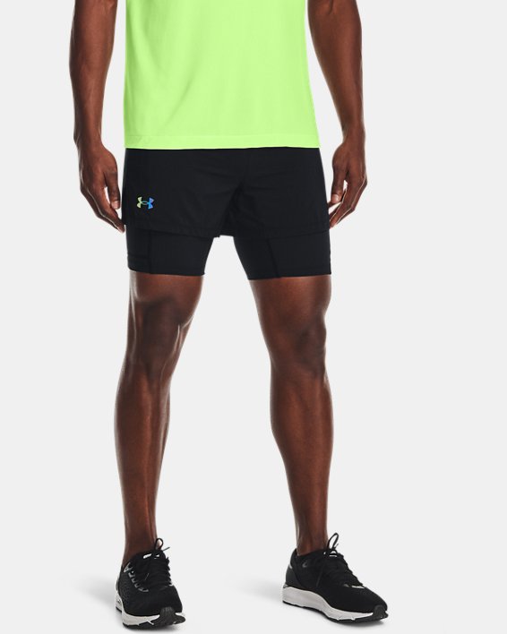 Men's UA RUSH™ Run 2-in-1 Shorts, Black, pdpMainDesktop image number 0